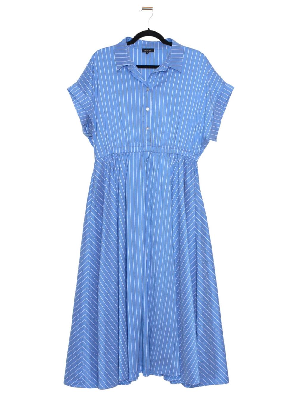 Fabrika Maxi Shirt Dress Blue & White Size Large